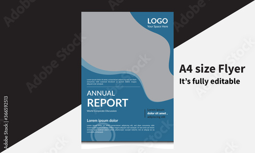 Abstract annual report flyer template design