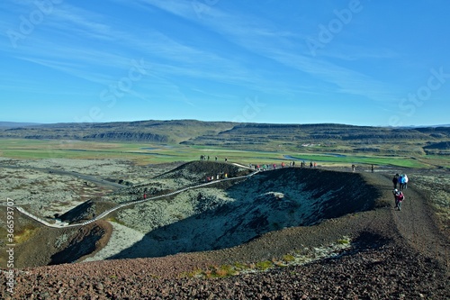 Iceland-view of the Grabrok Crater and its surroundings