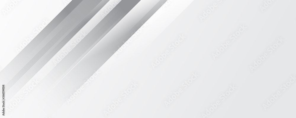 Grey white abstract stripes wide banner background geometry shine and layer element vector for presentation design. Suit for business, corporate, institution, party, festive, seminar, and talks. Grey white abstract stripes wide banner background geometry shine and layer element vector for presentation design. Suit for business, corporate, institution, party, festive, seminar, and talks.