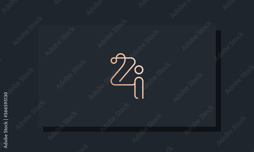 Minimal clip initial letter ZI logo. This logo inspiration from clip typeface.It will be suitable for which company or brand name start those initial.