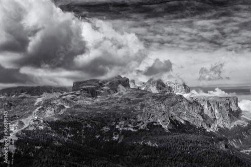 Panorama on the Sella Group, Alta Badia Dolomites, Italy