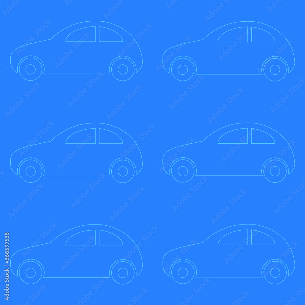 Pattern with silhouettes of cars