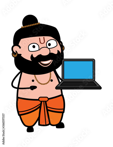 Cartoon Pandit presentation on Laptop