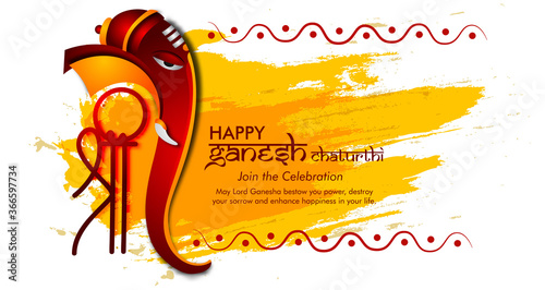 Lord Ganesha , Ganesh festival illustration of Lord Ganpati background for Ganesh Chaturthi festival of India