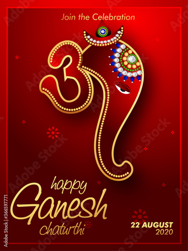 Lord Ganesha , Ganesh festival illustration of Lord Ganpati background for Ganesh Chaturthi festival of India