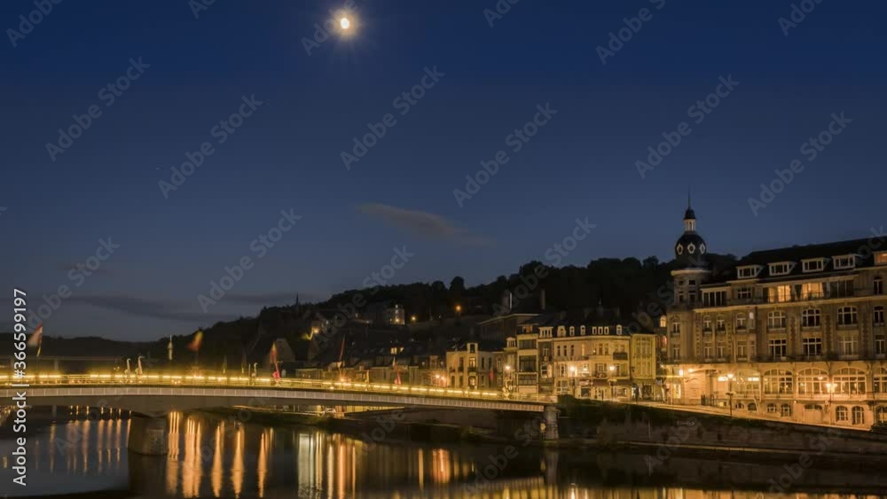 Sunset in Dinant near the Pont Charles de Gaulle Sunset in Dinant near the Pont Charles de Gaulle