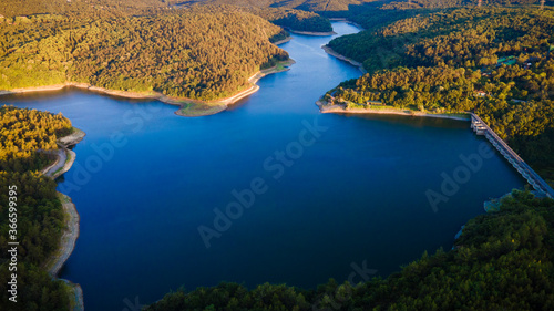 aerial view of a lake
