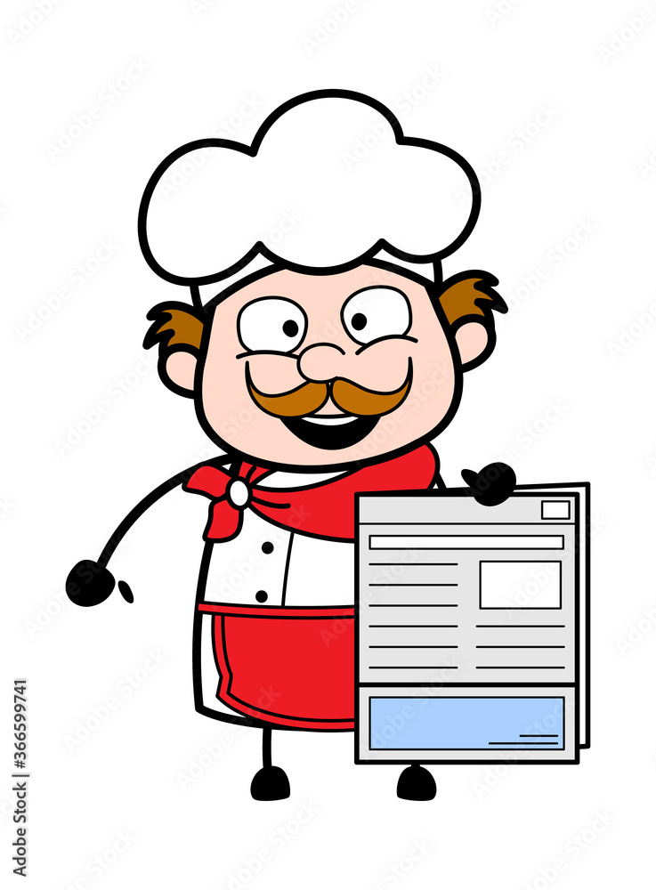 Cartoon Businessman holding a newspaper Cartoon Businessman holding a newspaper