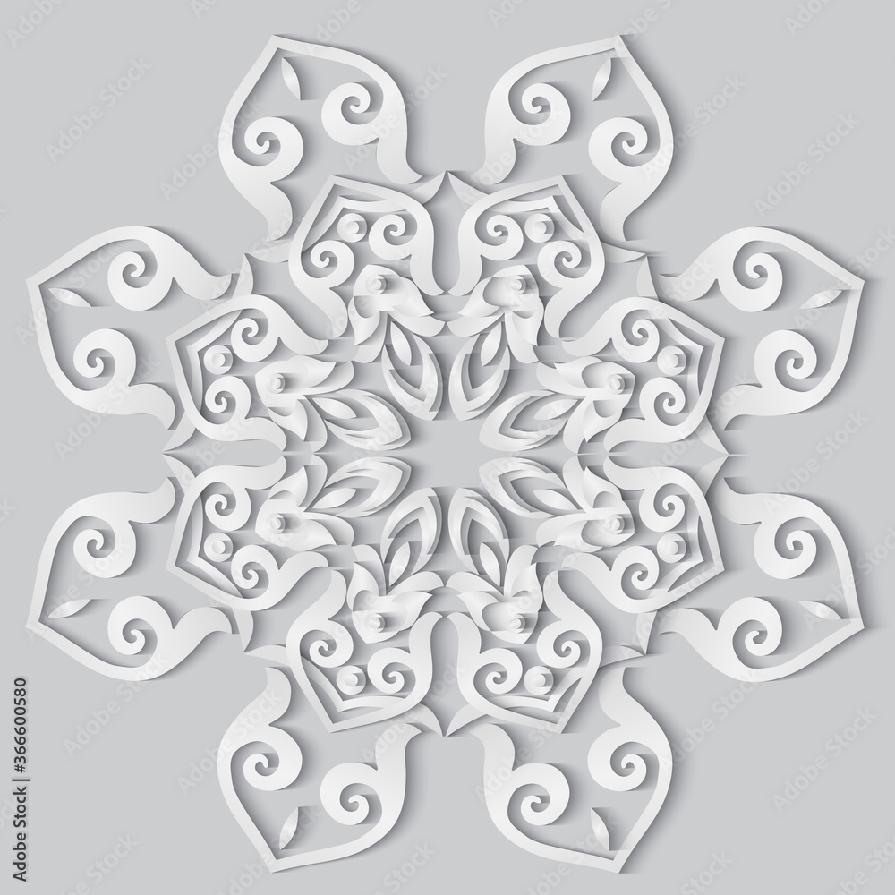 Fototapeta premium Vector modern volumetric floral elements