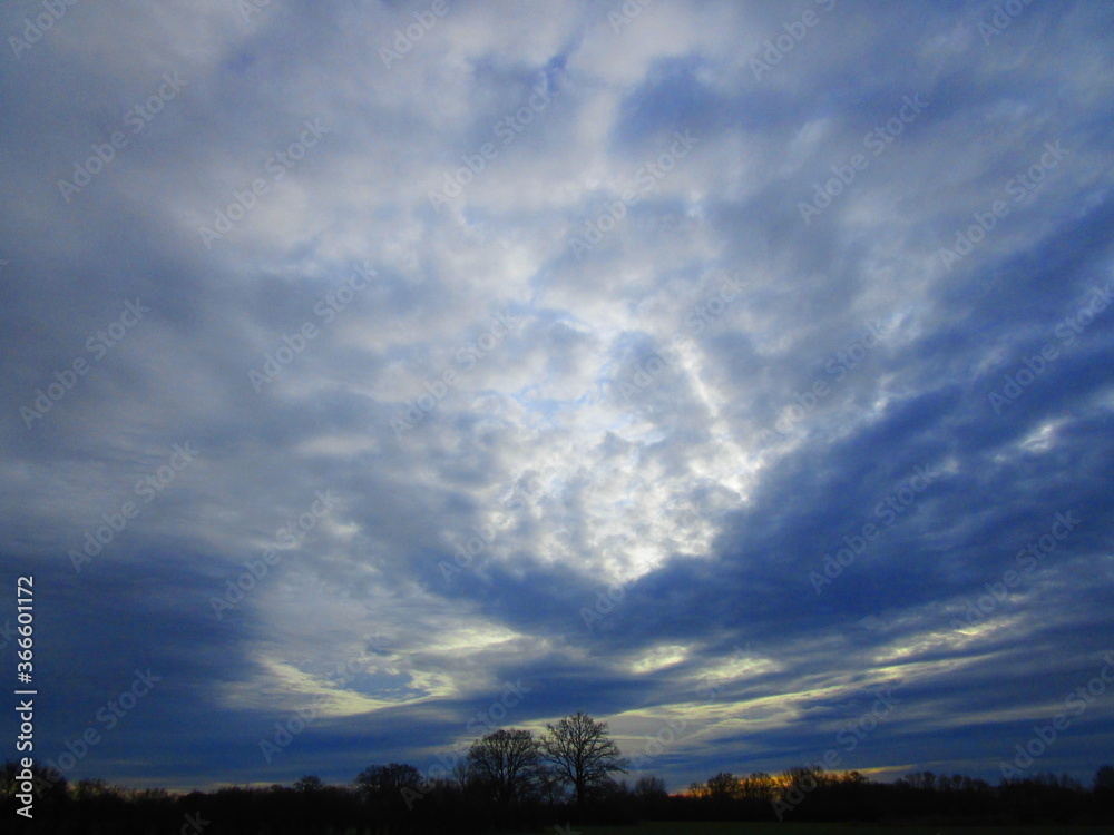 storm clouds over the field