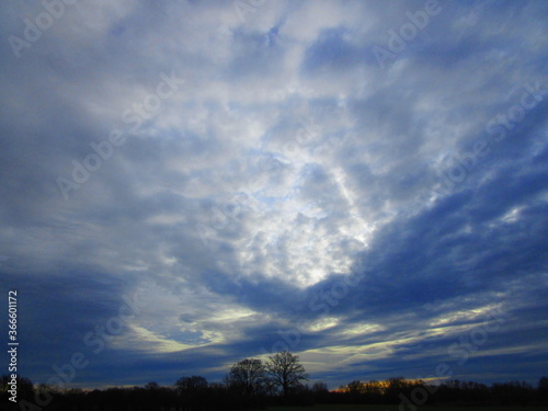 storm clouds over the field