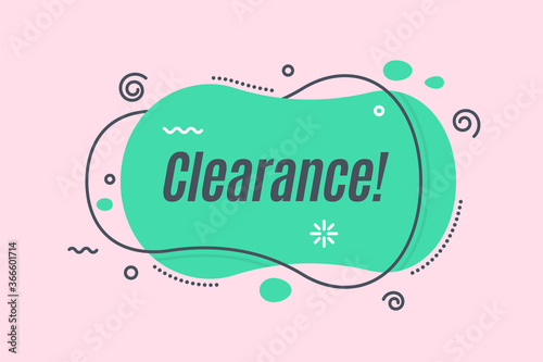 Flat linear promotion banner shape, price tag, sticker, badge.