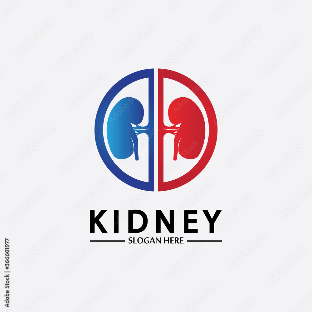 Health and Care Kidney Logo Design Concept. Urology Logo Vector Template