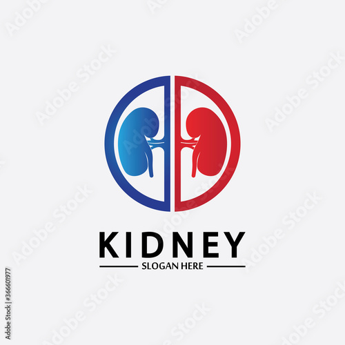 Health and Care Kidney Logo Design Concept. Urology Logo Vector Template