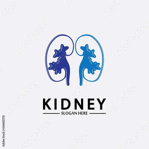 Health and Care Kidney Logo Design Concept. Urology Logo Vector Template