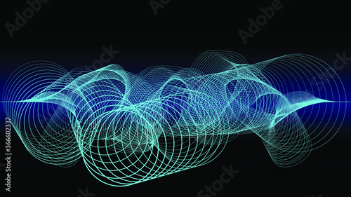 Abstract flow lines background . Fluid wavy shape .Striped linear pattern . Music sound wave . Vector illustration