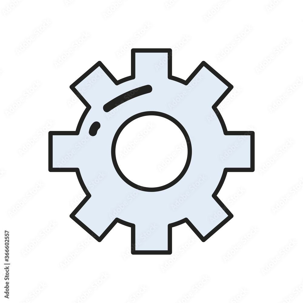 metal gear line and fill style icon vector design metal gear line and fill style icon vector design