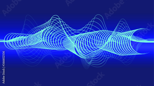 Abstract flow lines background . Fluid wavy shape .Striped linear pattern . Music sound wave . Vector illustration