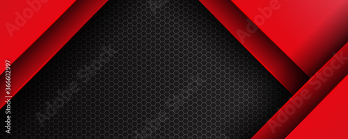 Black and red modern material design, vector abstract widescreen background