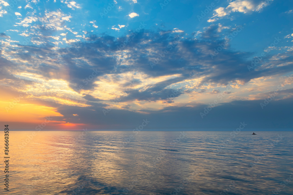 Fototapeta premium Beautiful sunset over the Caspian Sea