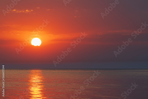 Beautiful sunset over the Caspian Sea © alexmu