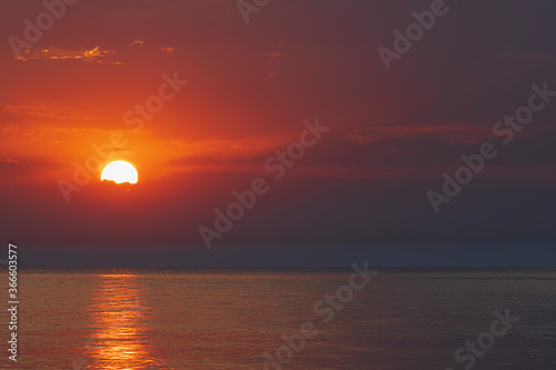 Beautiful sunset over the Caspian Sea