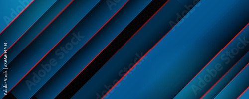 Modern blue red black metal wide banner background for presentation design