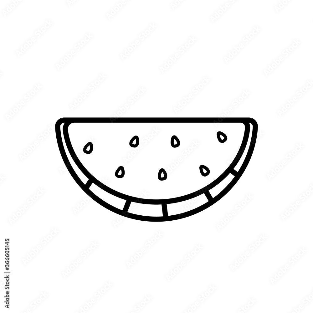 Watermelon wedge line icon isolated on a white background Watermelon wedge line icon isolated on a white background
