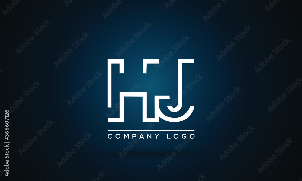 Obraz premium Creative modern unique letter logo HJ