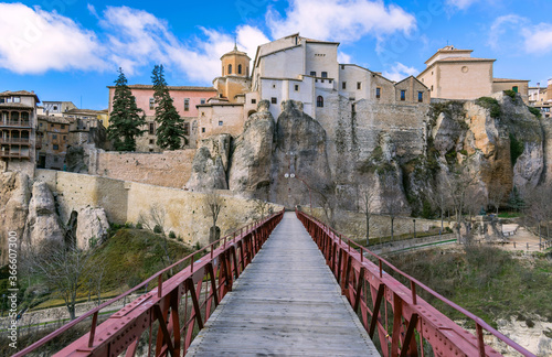 Cuenca, Spain. February, 08 of 2017. Beautiful city with its houses hanging.