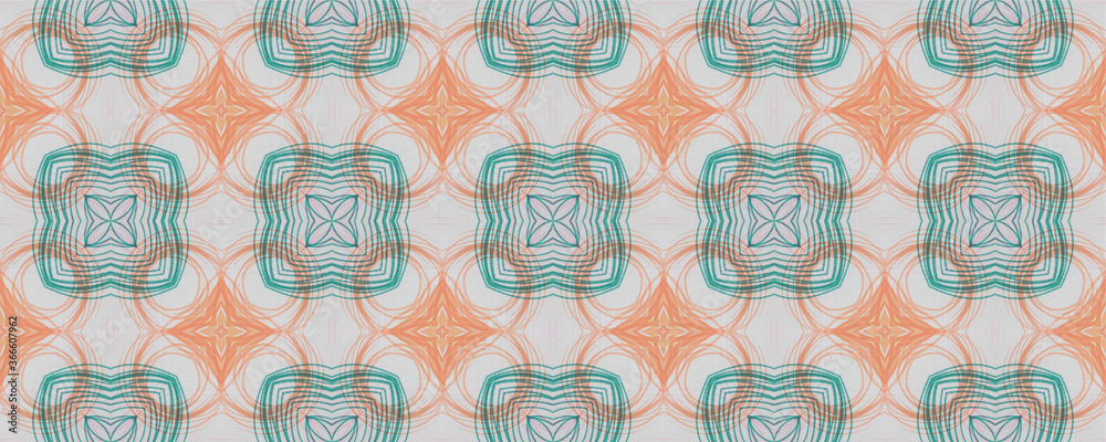 Obraz premium Portuguese Decorative Tiles. Aztec Watercolor