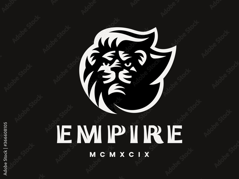 Lion modern logo. King heraldic emblem design editable for your business. Vector illustration.