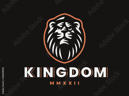 Lion modern logo. King heraldic emblem design editable for your business. Vector illustration.