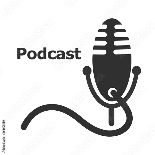 icon for podcast image containing microphone on white background