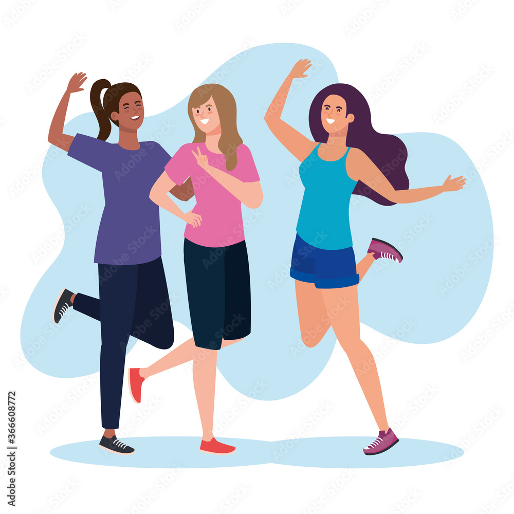 Fototapeta premium happy women, group female celebrating holiday