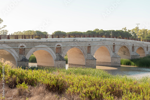 Viejo puente de  Cartuja, localizado sobre el rio Guadalete, en jerez de la Frontera, España photo