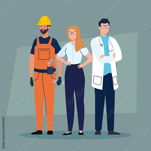 group of people of different professions