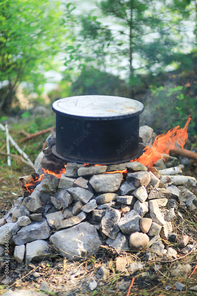 Fish bream cooked hot smoked in nature Fish bream cooked hot smoked in nature