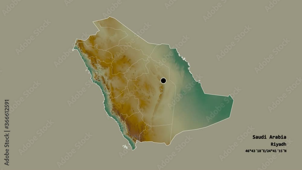 Asir Map Asir, region of Saudi Arabia, with its capital, localized, outlined and ...