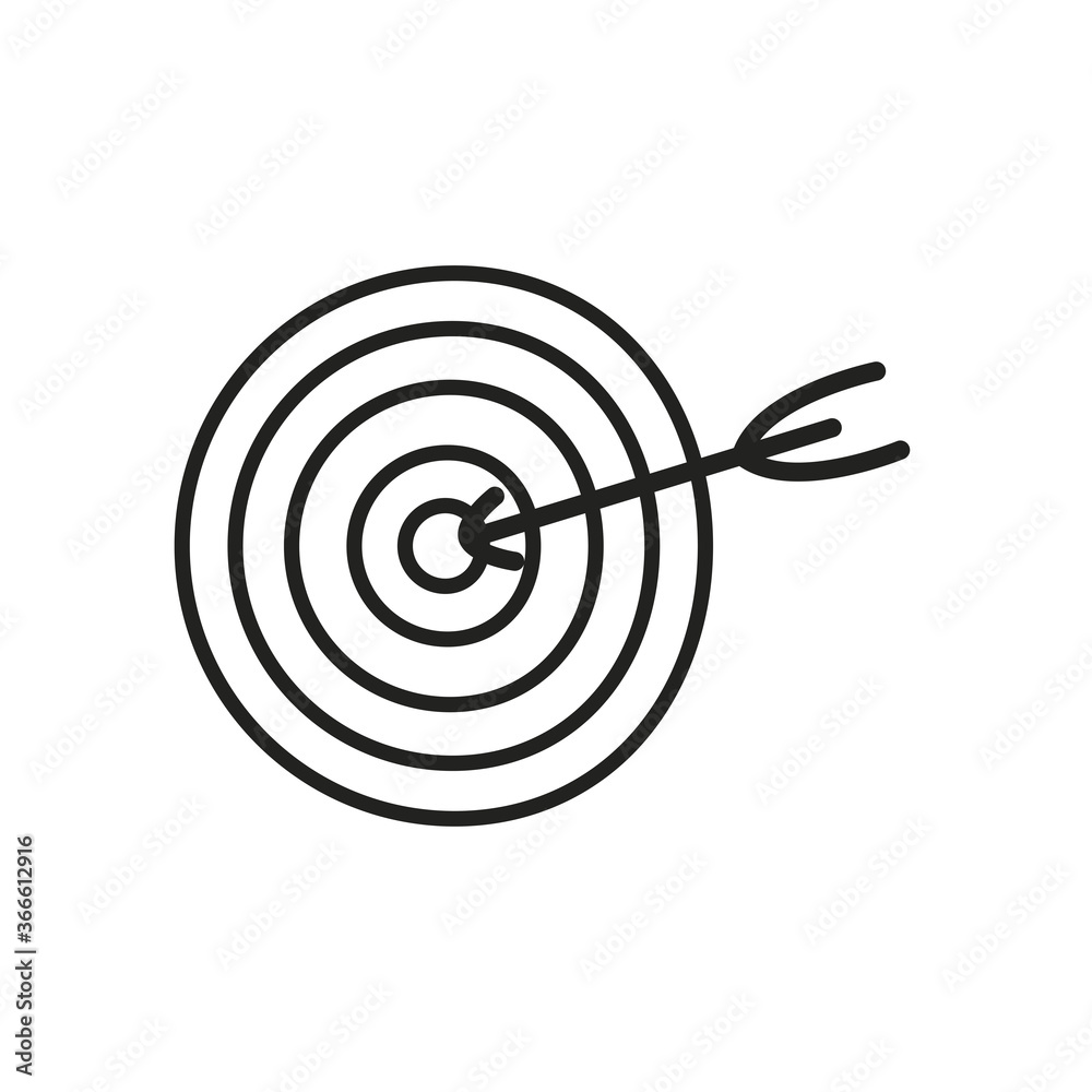 target with arrow line style icon vector design