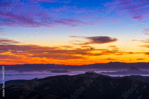 Panorama Sunset in Mountains with Clouds © Mark