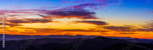 Mountains, Hills at Sunrise Panorama © Mark