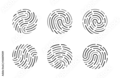 Set of fingerprints isolated on a white background vector illustration