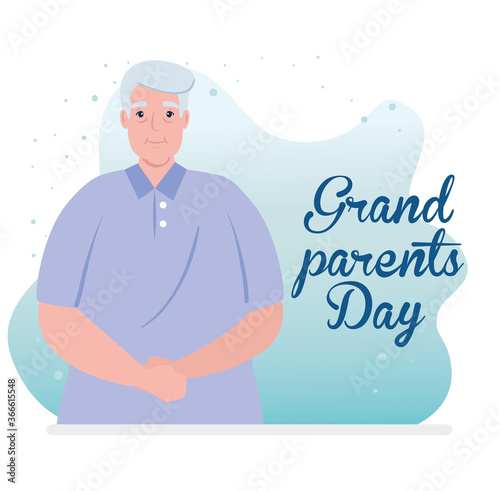 happy grand parents day with cute grandfather