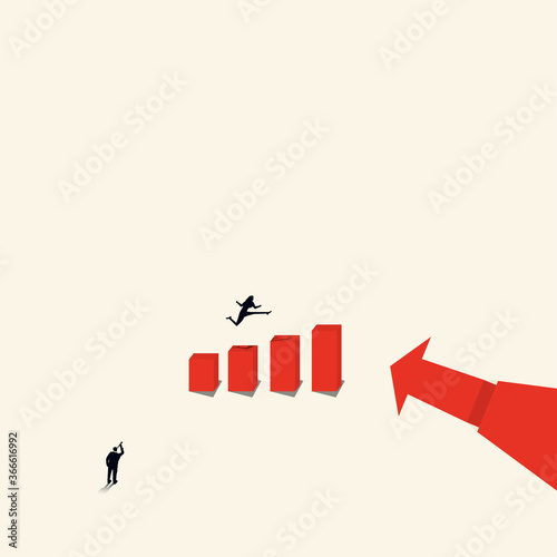 concept of a business idea, and career growth Vector illustration.