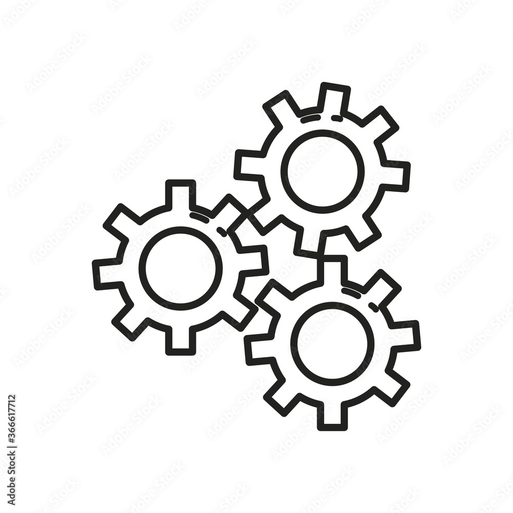 metal gears line style icon vector design
