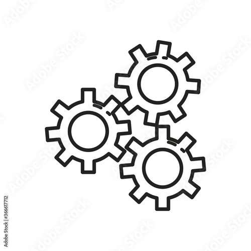 metal gears line style icon vector design