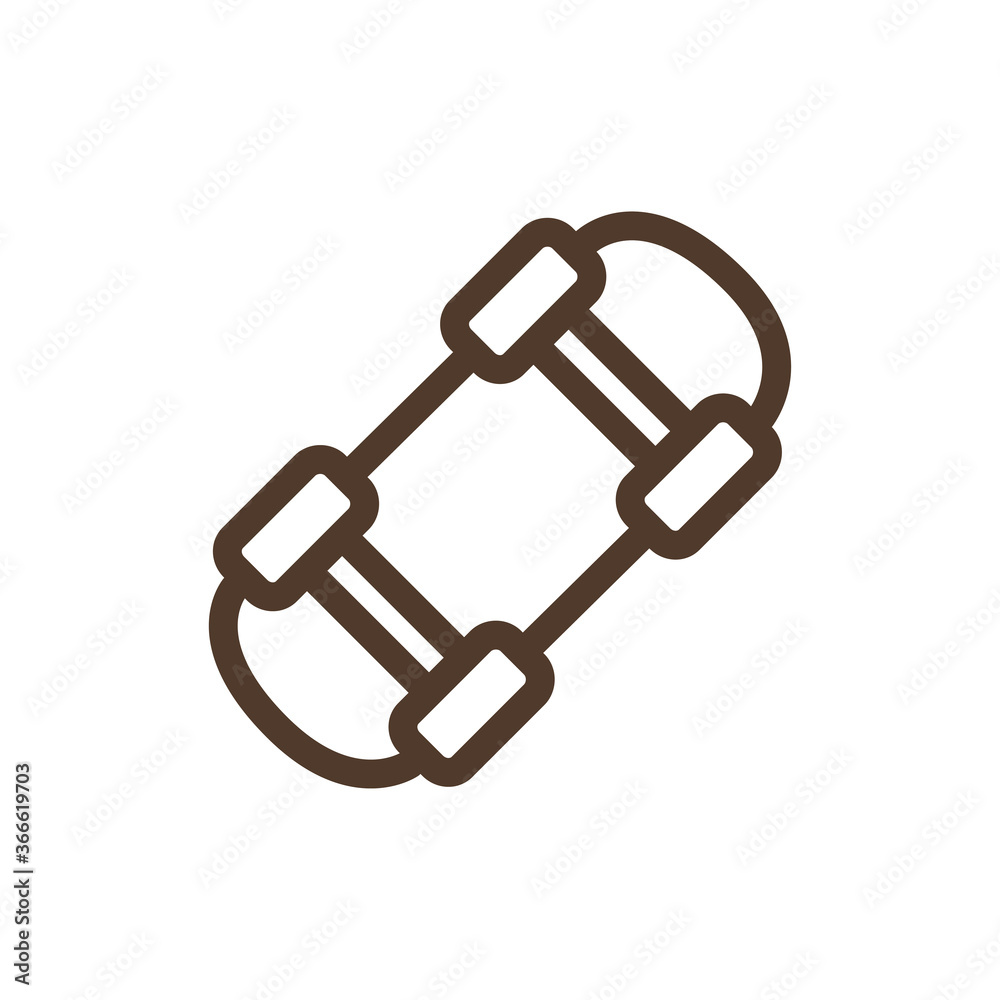 Simple vector icon with skateboard Simple vector icon with skateboard
