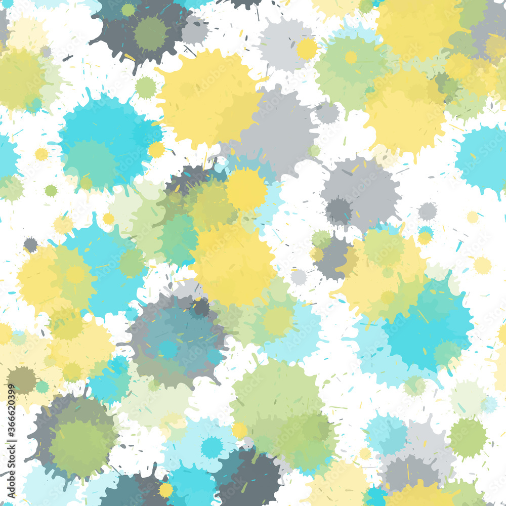 Paint transparent stains vector seamless grunge background. 