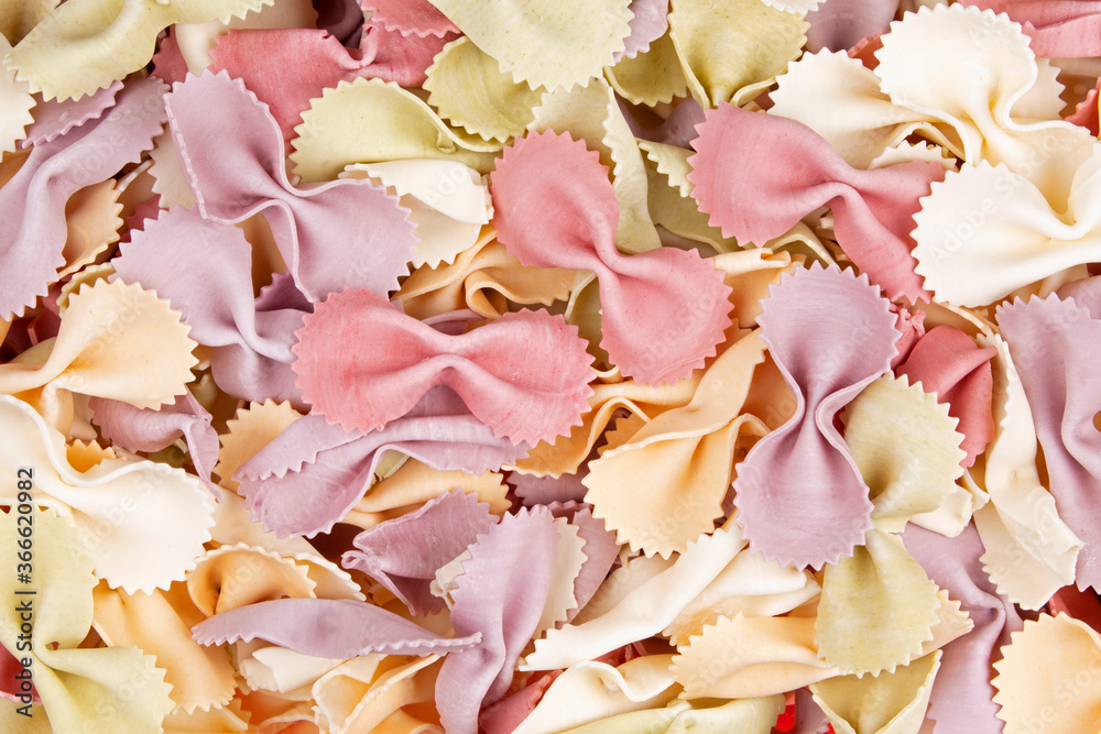 Dry Farfalle pasta AKA butterfly or bow tie pasta Dry Farfalle pasta AKA butterfly or bow tie pasta